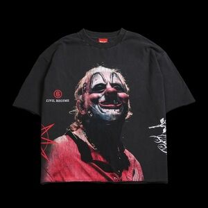 Large Civil Regime x SlipKnot #6 Box Cut Dungeon Tee in Vintage Ashes